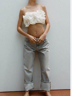 🆕 Zara Ruffle Crop Top